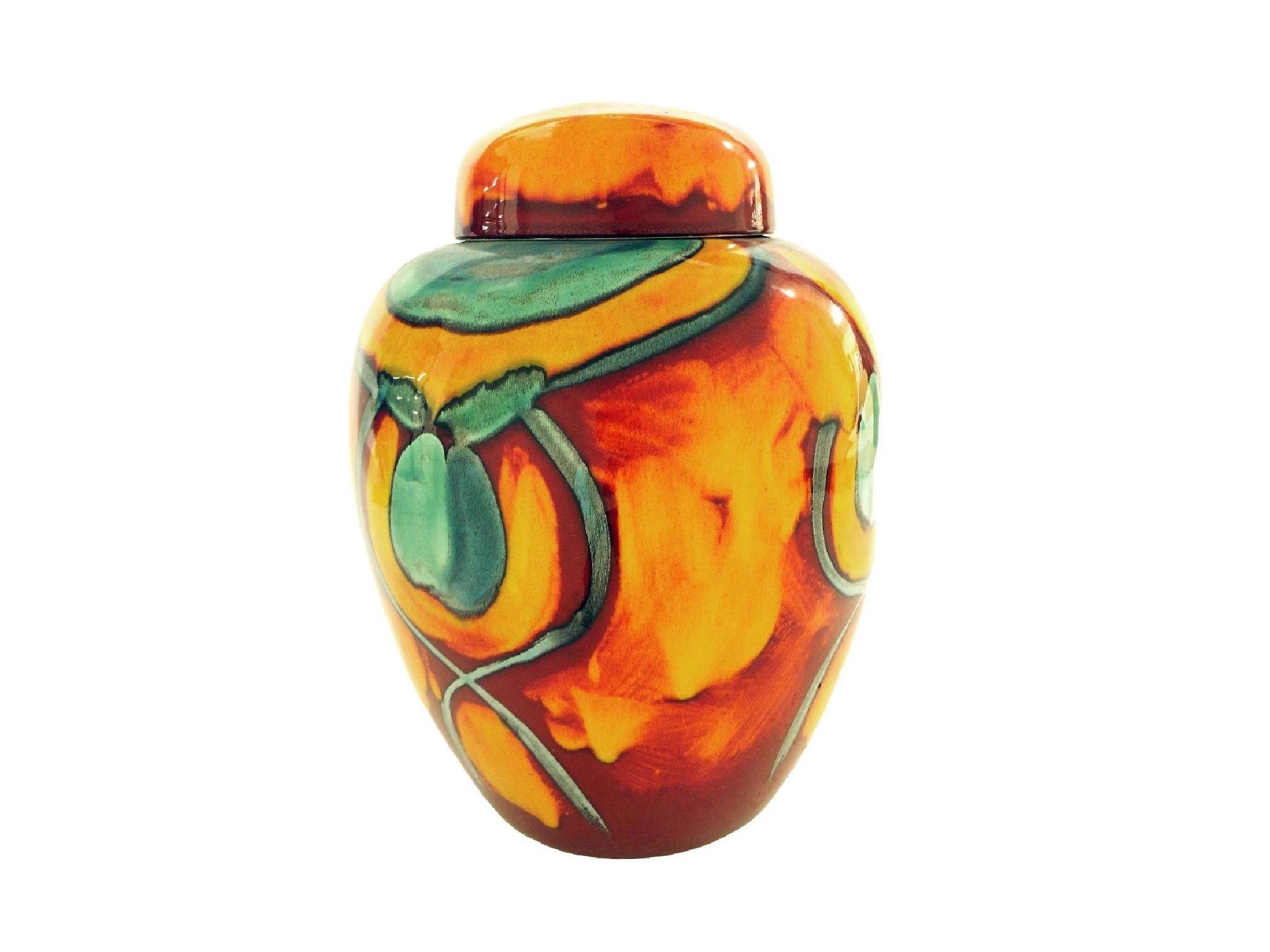 Appraisal: Poole Pottery 'Volcano' pattern lidded ginger jar monogram to base