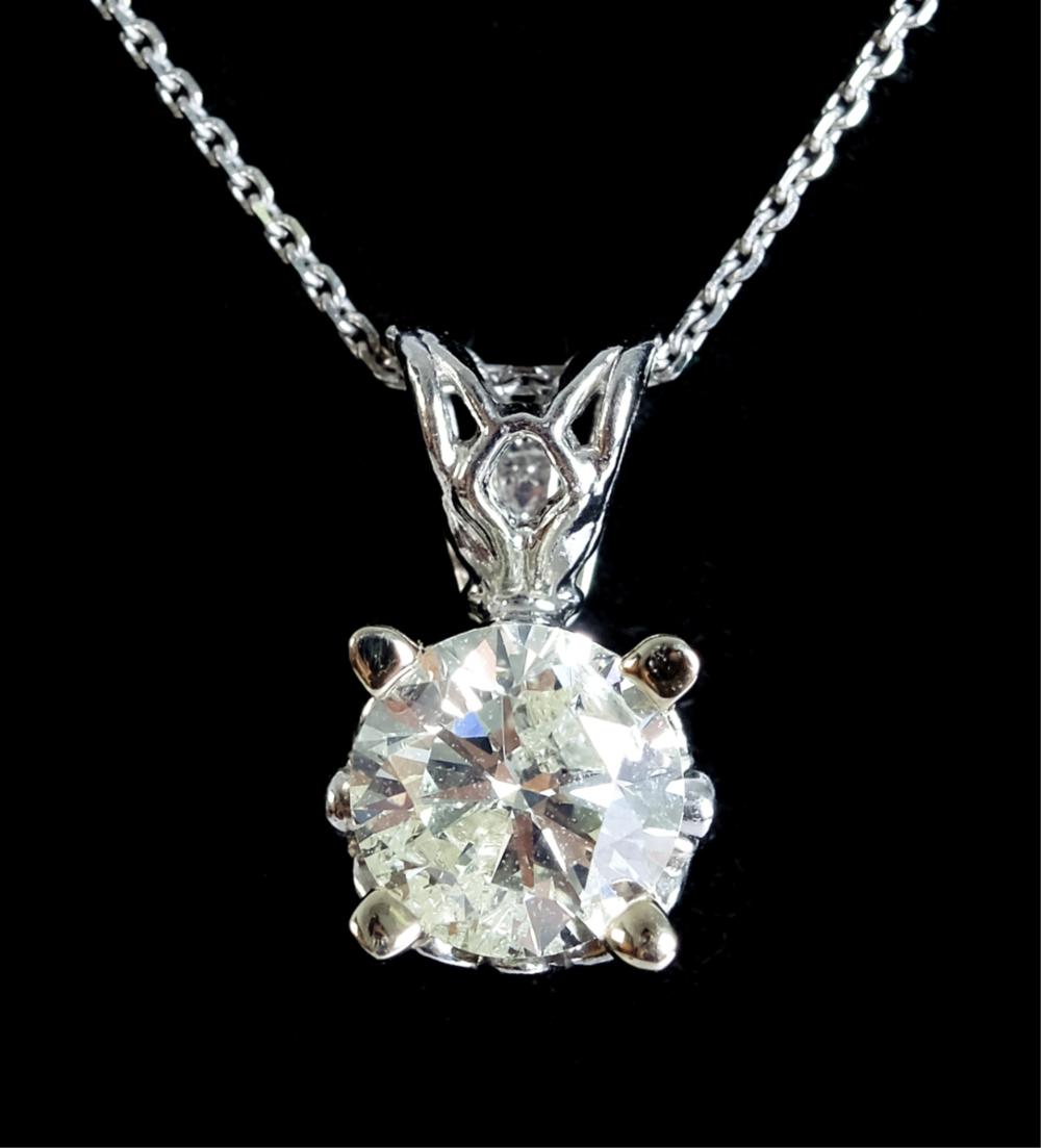 Appraisal: K WHITE GOLD CT DIAMOND PENDANT NECK ACE K white