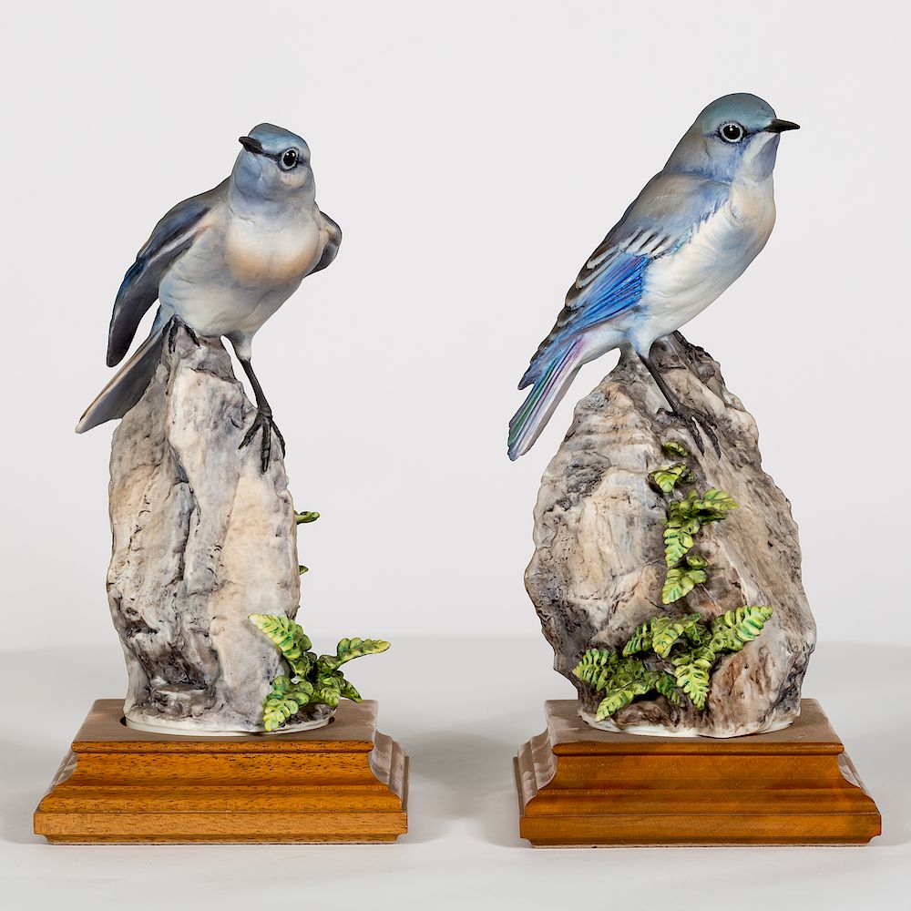 Appraisal: Two Dorothy Doughty Mountain Bluebirds Dorothy Doughty Italian - for