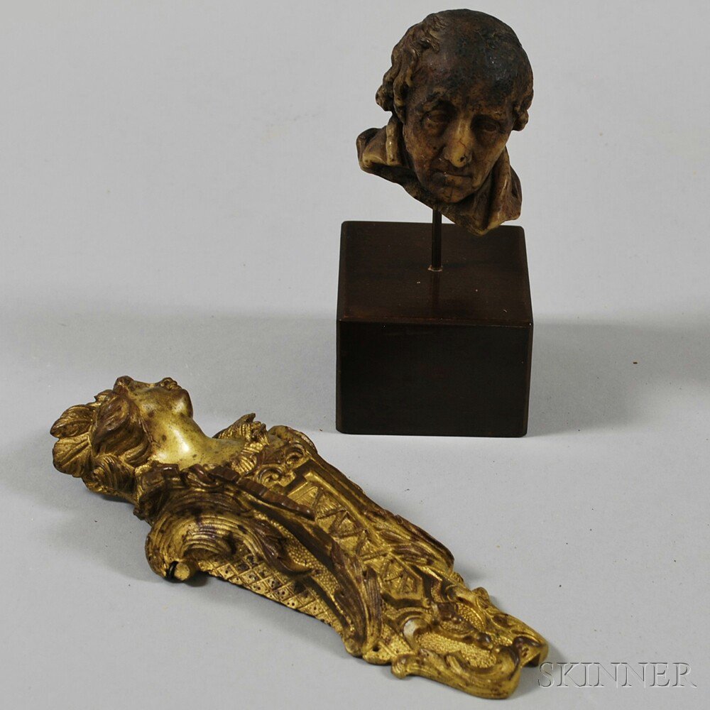 Appraisal: Small Cast Wax Bust of Benjamin West and a Figural