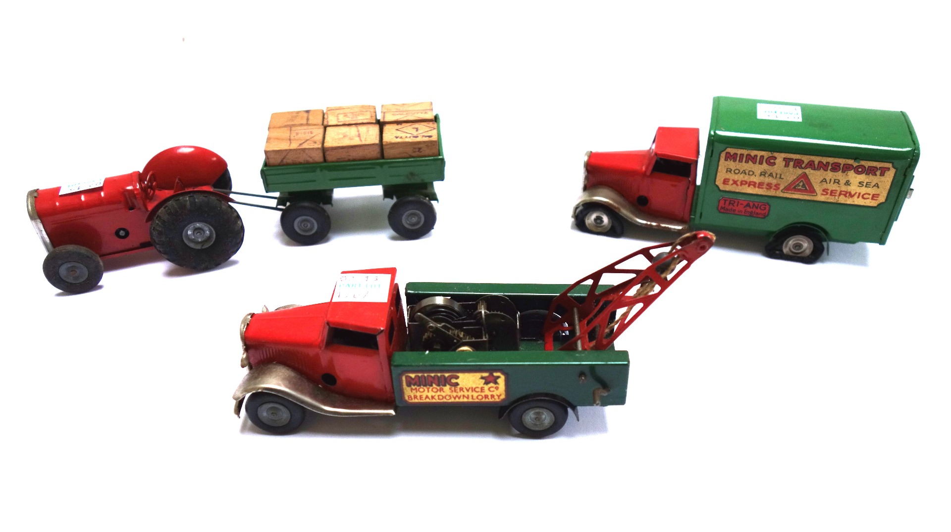 Appraisal: Five Triang Minic clockwork vehicles comprising an ambulance a motor