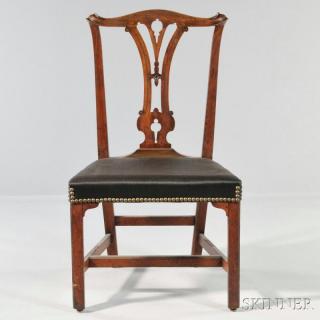 Appraisal: Carved Mahogany Side Chair Massachusetts late th century with carved