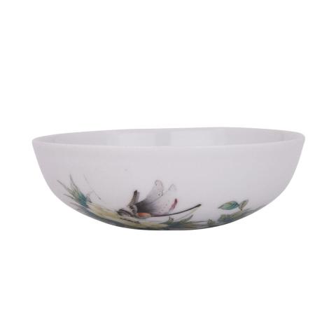 Appraisal: A Famille Rose Floral Bowl Jiaqing Mark Stoutly potted the