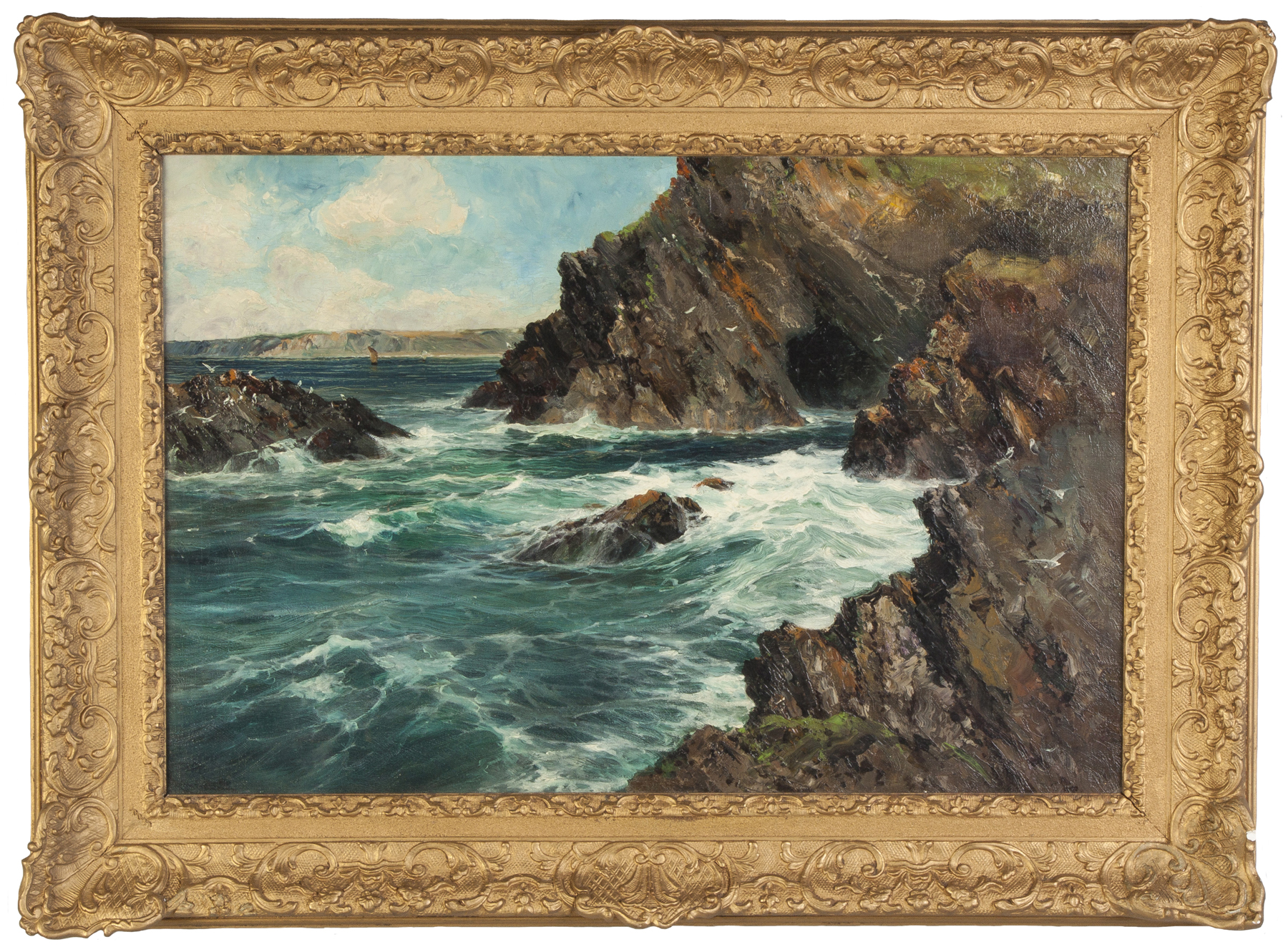 Appraisal: Reginald Smith English - The Rugged Cliffs of Cornwall Unsigned