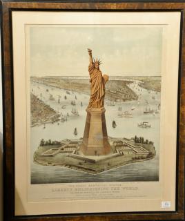 Appraisal: Currier Ives THE GREAT BARTHOLDI STATUE LIBERTY ENLIGHTENING THE WORLD