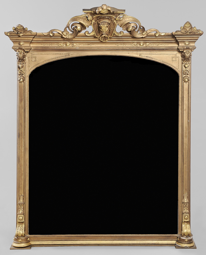 Appraisal: Victorian Carved and Gilt Wood and Composition Overmantle Mirror French