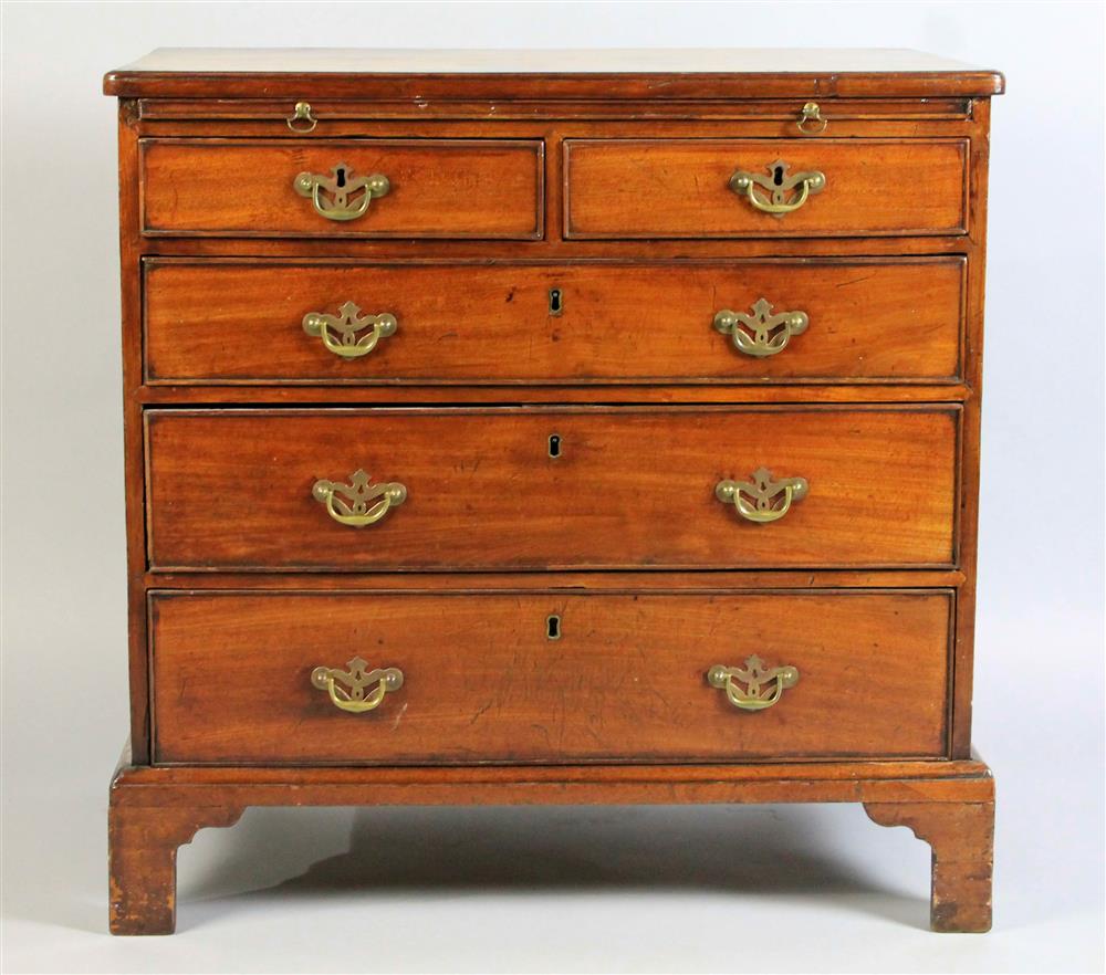 Appraisal: GEORGE III MAHOGANY BACHELORS CHEST having a rectangular top with