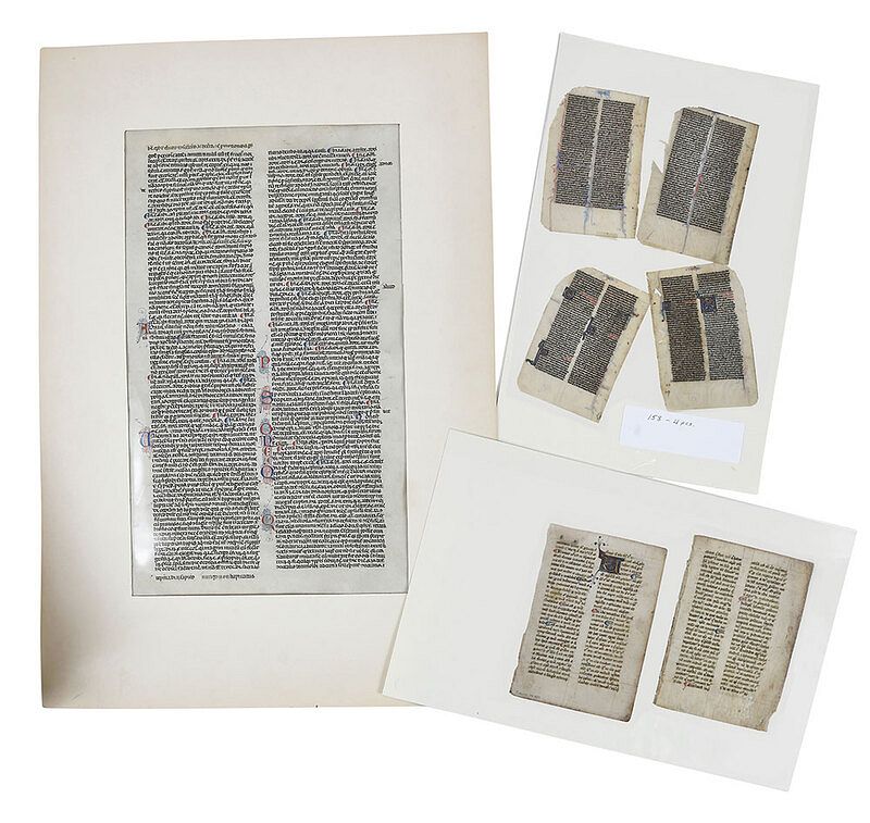 Appraisal: Early Parchment and Vellum Manuscript Pages pieces total four page