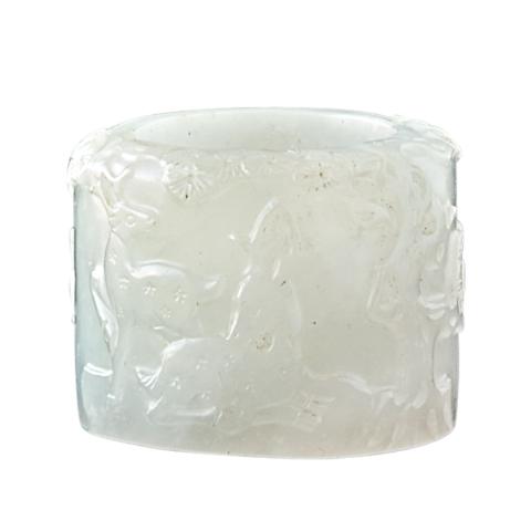 Appraisal: White Jade Archer s Ring th th Century The stone