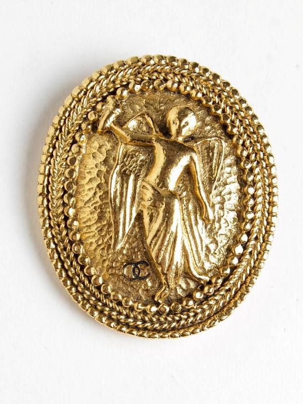 Appraisal: Vintage Chanel Costume Brooch with Angel or Nike Vintage Chanel