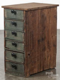 Appraisal: Primitive drawered cabinet early th c made from shipping crates