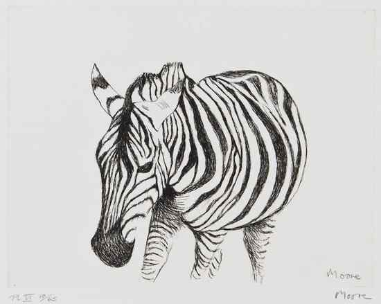 Appraisal: Henry Moore - Zebra C etching signed and numbered PL