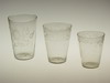 Appraisal: FLIP GLASSES - Lot of three hand blown and wheel