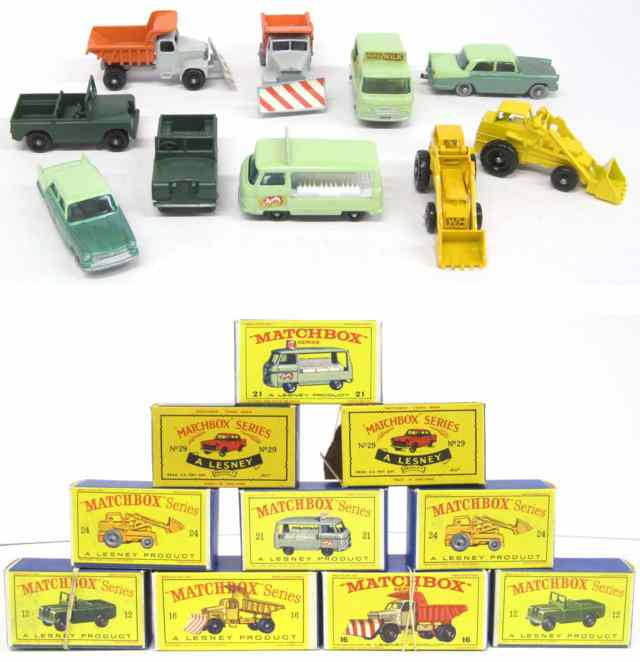 Appraisal: TEN MATCHBOX TOY VEHICLES including two each of numbers Land