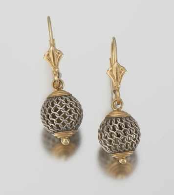 Appraisal: A Pair of Ladies' Gold Wire Ball Earrings k yellow