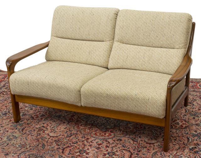 Appraisal: Danish mid-century modern two-seater loveseat sofa c s having teak