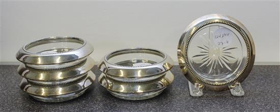 Appraisal: Sale Lot A Set of Six American Silver and Glass