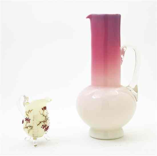 Appraisal: Two Victorian Glass Articles comprising a peach blow pitcher and