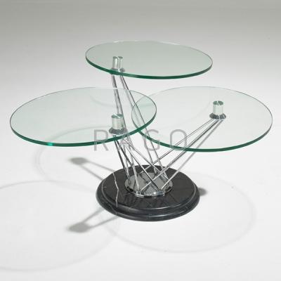 Appraisal: CONTEMPORARY Tiered coffee table USA s s Marble chromed steel