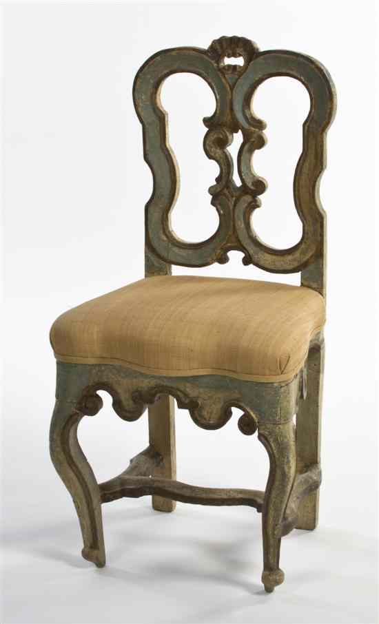 Appraisal: A Louis XV Style Painted Side Chair th century having