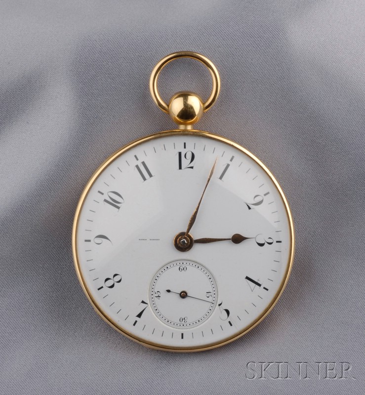 Appraisal: Antique kt Gold Open Face Pocket Watch Esprit Barthet Marseilles