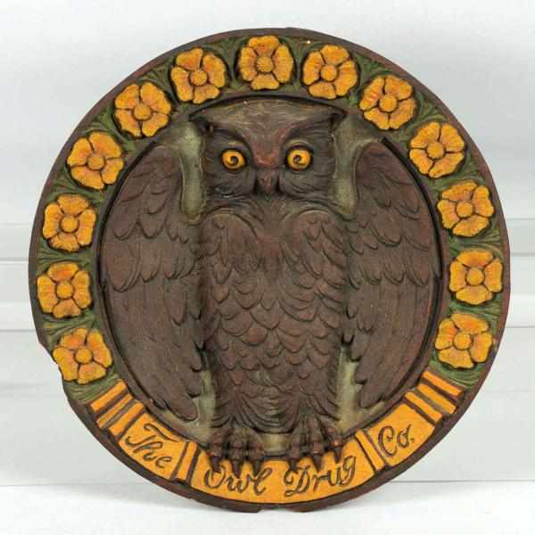 Appraisal: The Owl Drug Company Advertising Sign Composition Nice detailed image