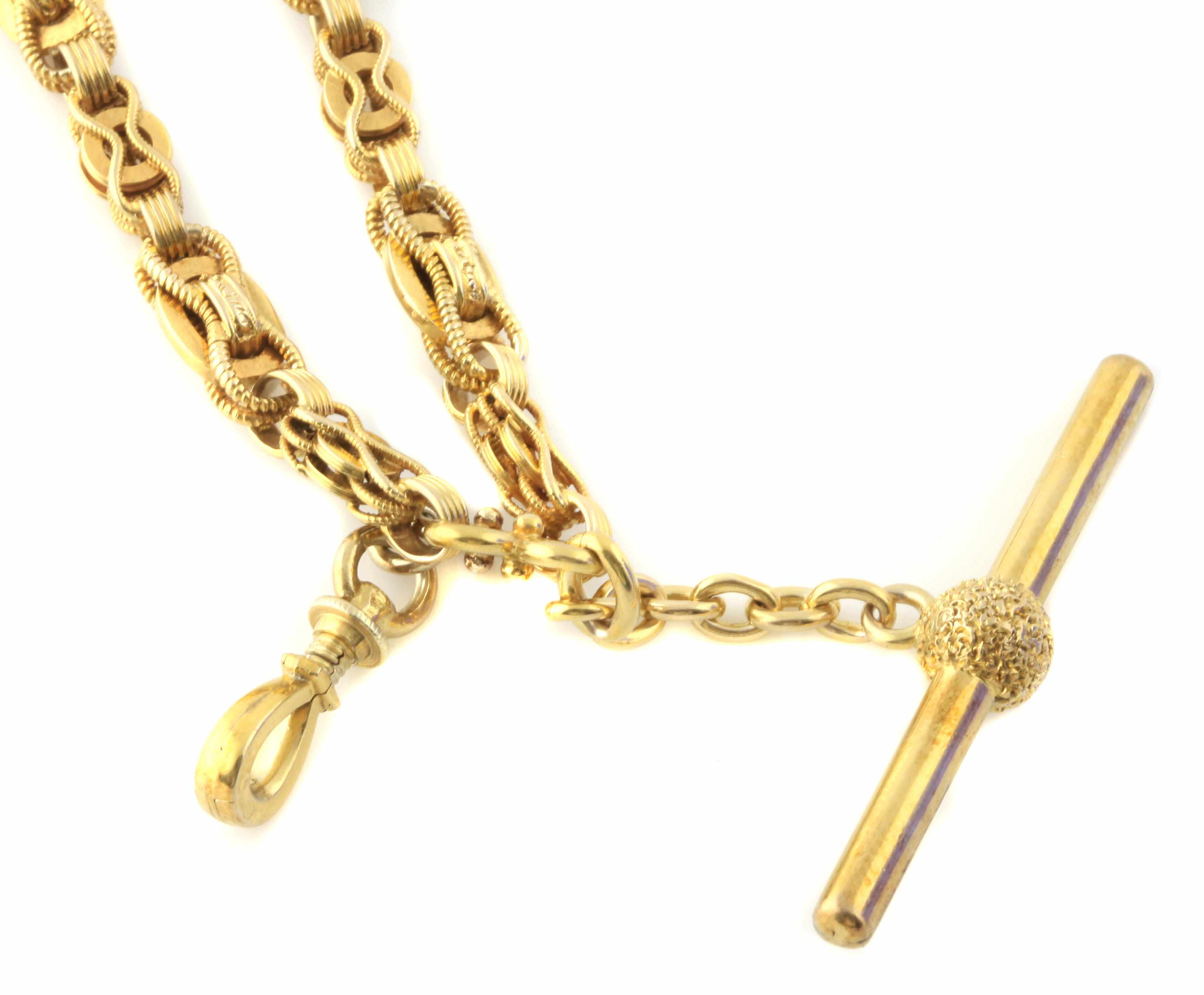 Appraisal: A k gold fancy link pocketwatch chain length approximately in