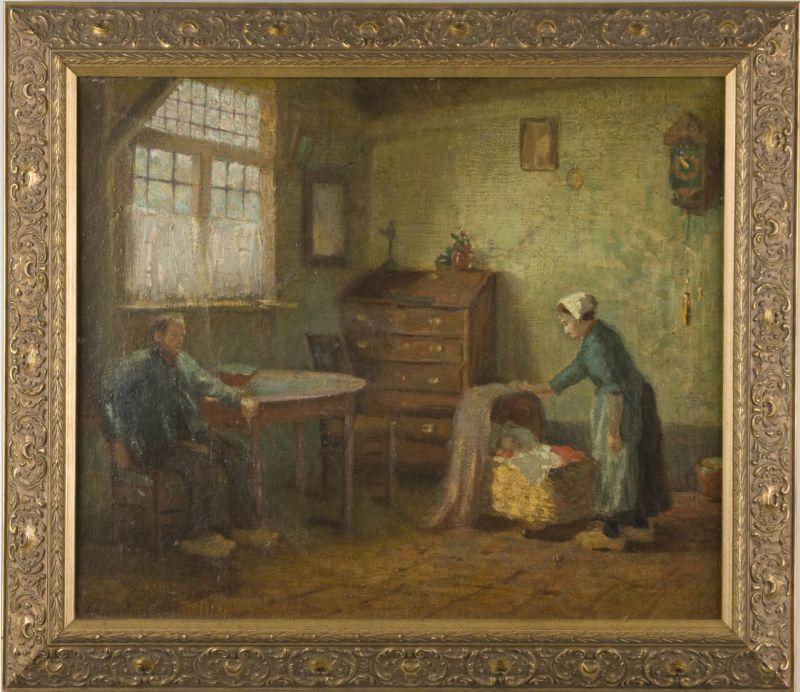 Appraisal: Thomas R Congdon NY - Family Interior oil on canvas