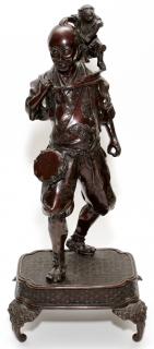 Appraisal: JAPANESE BRONZE SCULPTURE JAPANESE BRONZE SCULPTURE H FIGURE MONKEY Street