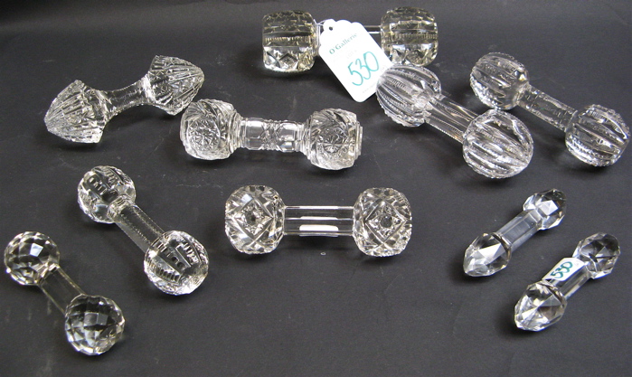 Appraisal: TEN AMERICAN BRILLIANT CUT CRYSTAL KNIFE RESTS clear assorted patterns