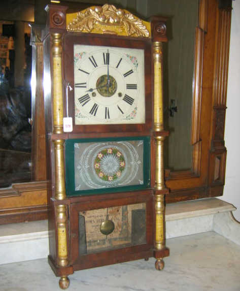 Appraisal: AMERICAN TH CENTURY TRIPLE DECKER SHELF CLOCK By John Birge