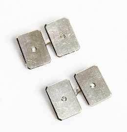 Appraisal: A pair of ct white gold diamond set cufflinks gms