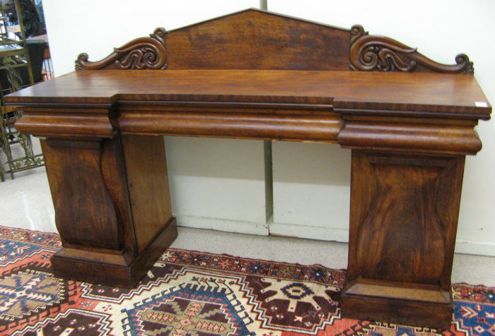 Appraisal: WILLIAM IV PERIOD MAHOGANY DOUBLE PEDESTAL SIDEBOARD Scottish c -