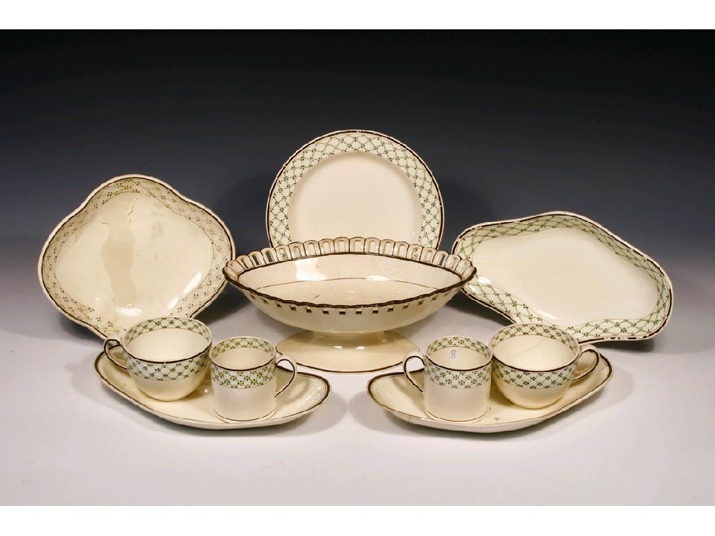 Appraisal: A COLLECTION OF WEDGWOOD CREAMWARE decorated with leaf trellis and