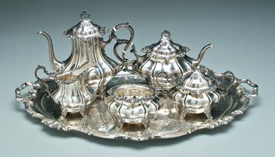 Appraisal: Strasbourg sterling tea service Gorham circa - in coffeepot teapot