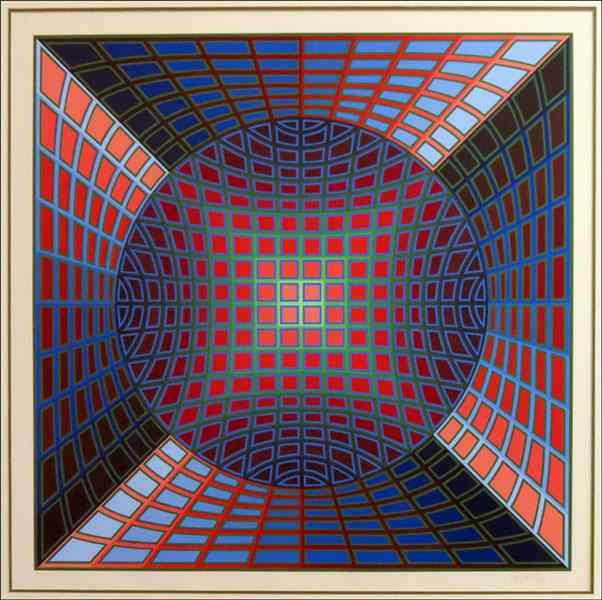 Appraisal: VICTOR VASARELY - UNTITLED Lithograph edition Pencil signed LR Sight