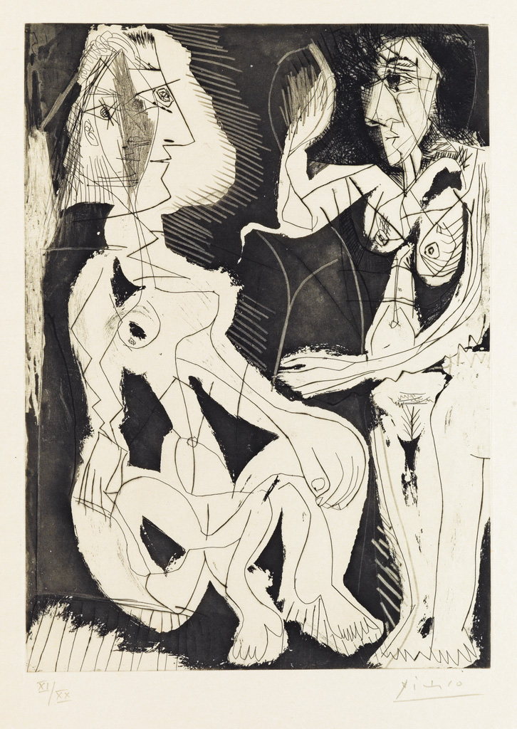 Appraisal: PABLO PICASSO Femmes nues au Miroir Aquatint and drypoint on