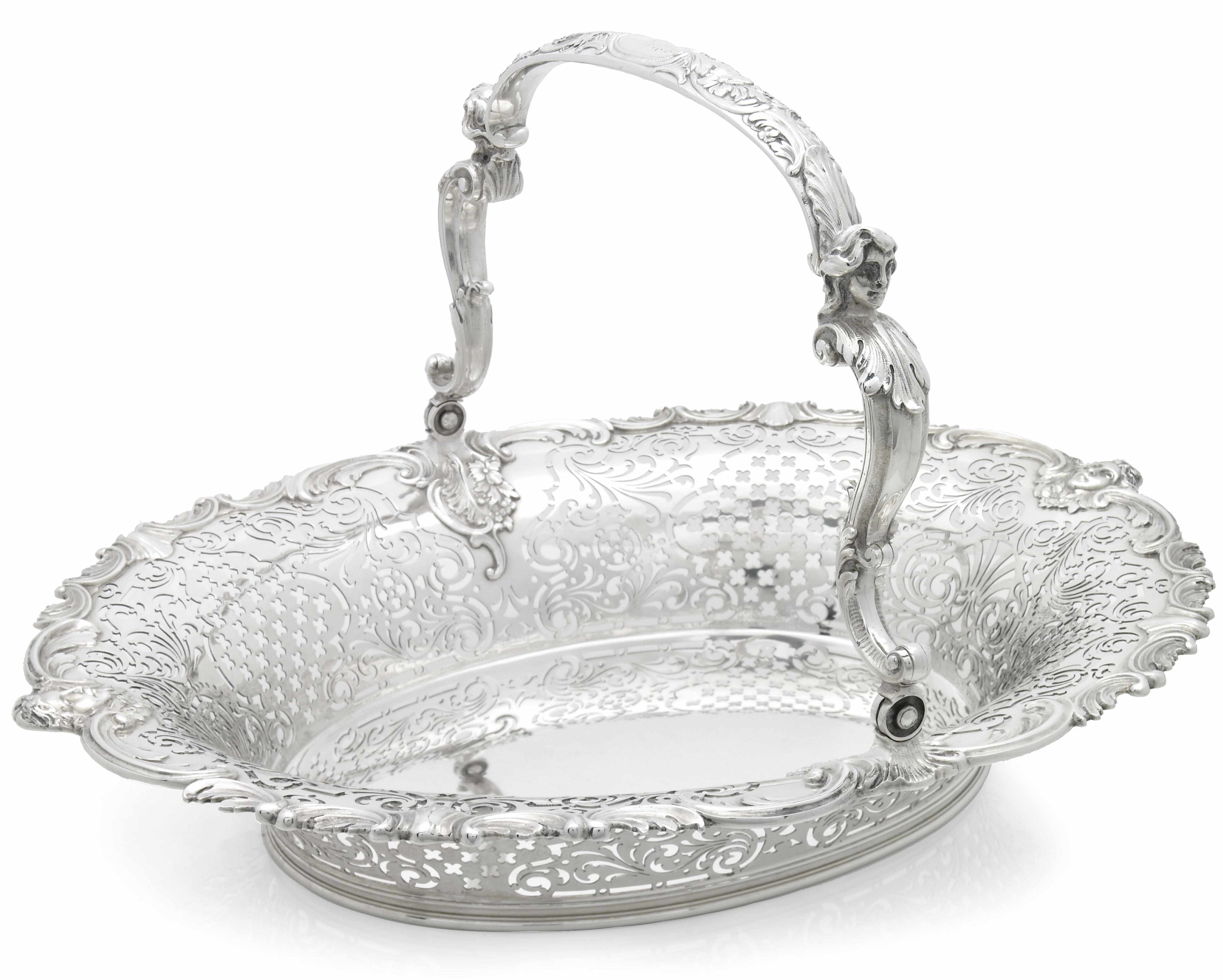 Appraisal: A special order sterling reproduction George II cake basket by