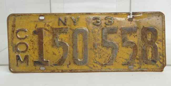 Appraisal: NY license plate