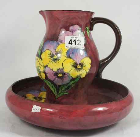 Appraisal: Royal Doulton Pansy Water Jug and Bowl height of Jug