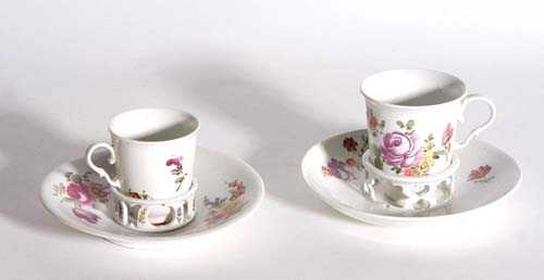 Appraisal: TWO TREMBLEUSES Vienna late th century Beaker-shaped cups and pierced