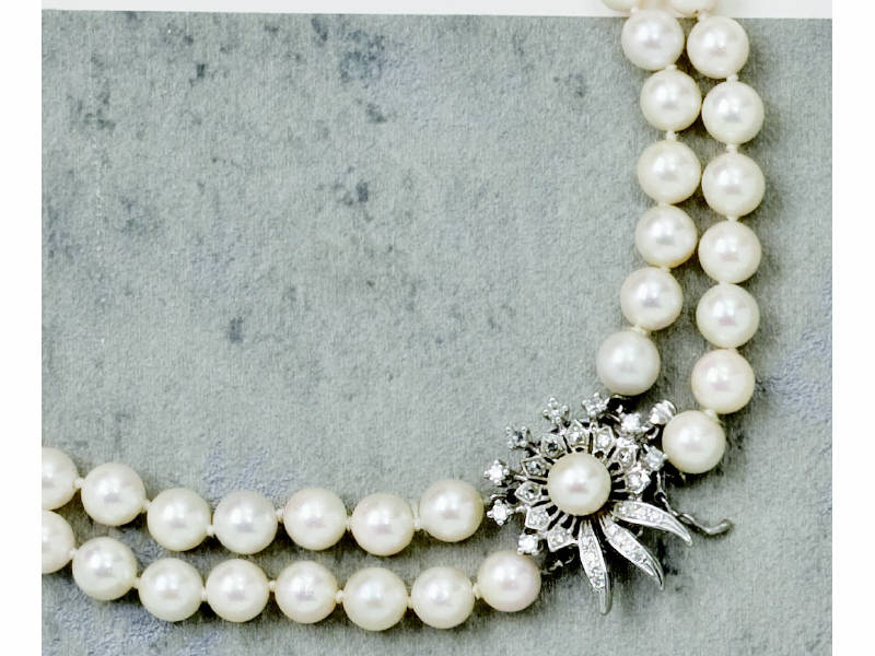 Appraisal: DOUBLE STRAND PEARLS mm - mm cultured pearls with k