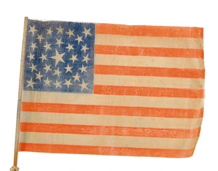 Appraisal: STAR AMERICAN PARADE FLAG x on original stick Flag is