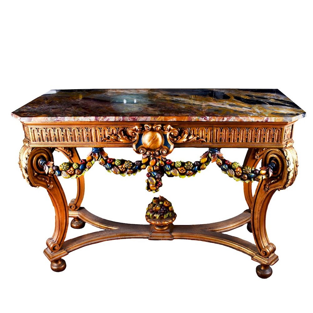 Appraisal: Italian Neoclassical Style Marble Top Console Italian Mid Century Neoclassical