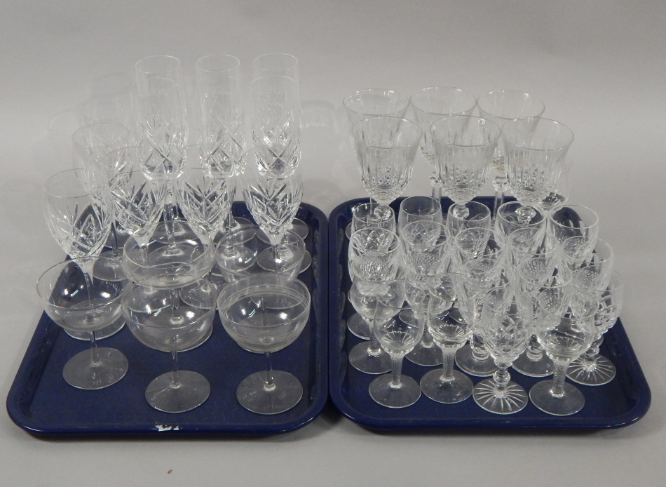 Appraisal: A large quantity of drinking glasses etc two traysProvenance Butterfields