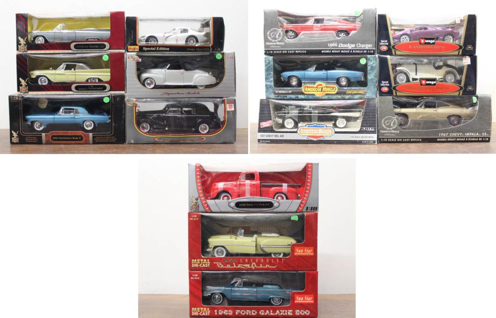 Appraisal: COLLECTION OF FIFTEEN CAST METAL MODEL CARS scale including by