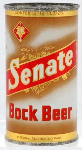 Appraisal: Senate Bock Beer Flat Top Beer Can - Like-new all