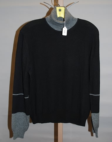 Appraisal: Giorgio Armani black grey cashmere long sleeve turtleneck top with