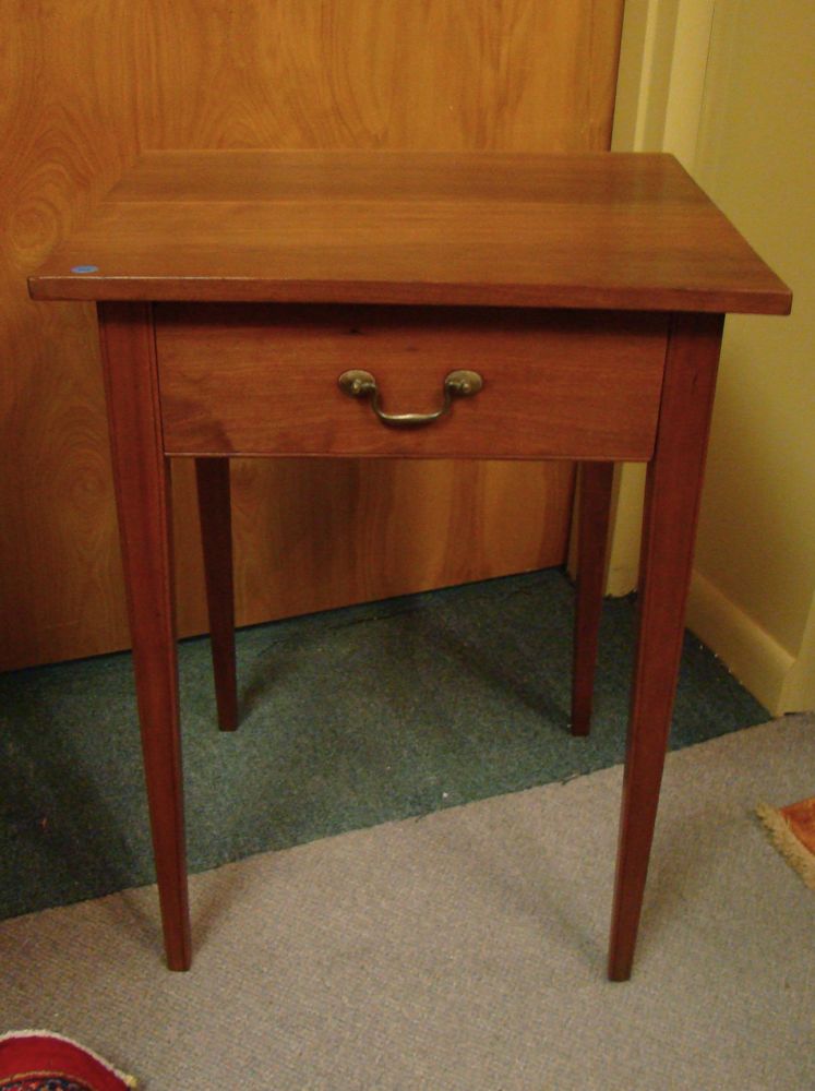 Appraisal: ANTIQUE AMERICAN HEPPLEWHITE ONE-DRAWER STAND Circa In cherry Original hardware