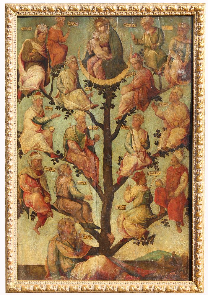 Appraisal: Large th Century Painting of Tree of Jesse Large th